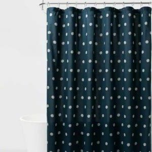THRESHOLD SHOWER CURTAIN - 72"X72" - BLUE FLOWER DOT
